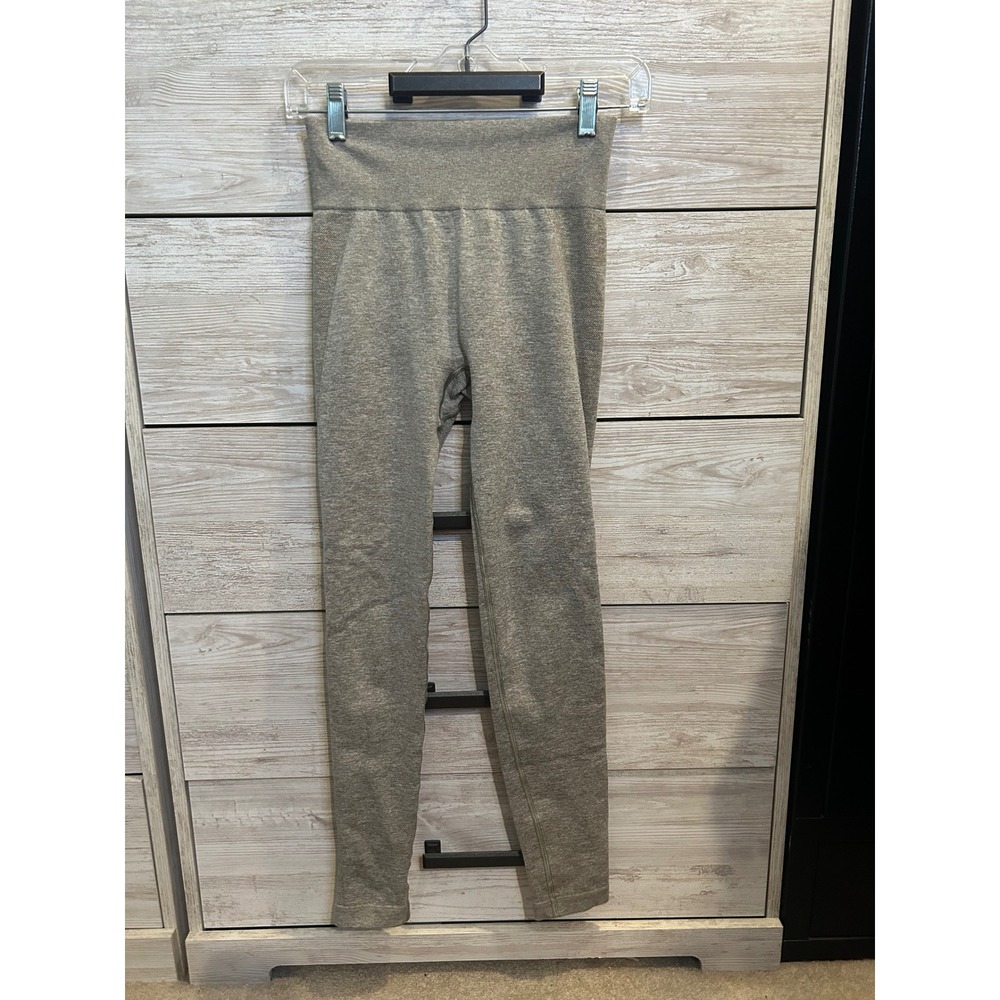 Gymshark Flex High Rise Leggings Khaki Sand Marl Seamless - Picture 3 of 6